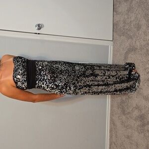 Speechless Black and Silver Sequin Gown, Size Small